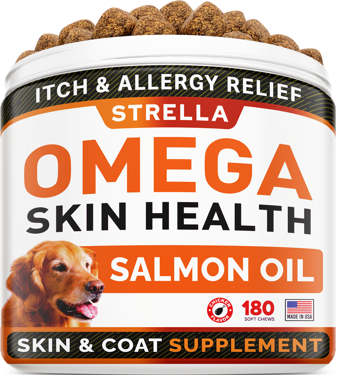 Fish Oil Omega 3 Treats for Dogs StrellaLab