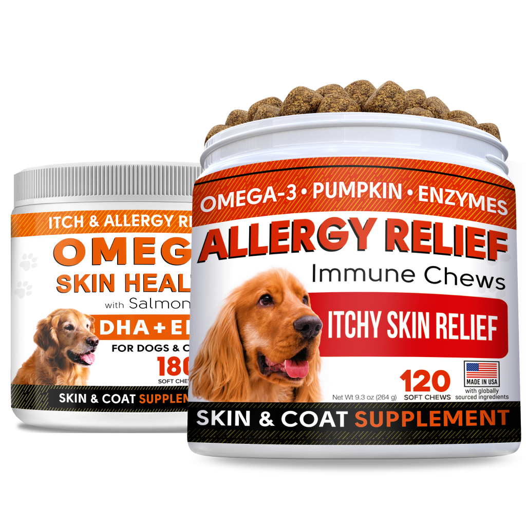 Fish Oil Omega 3 Allergy Relief Dog Treats Combo