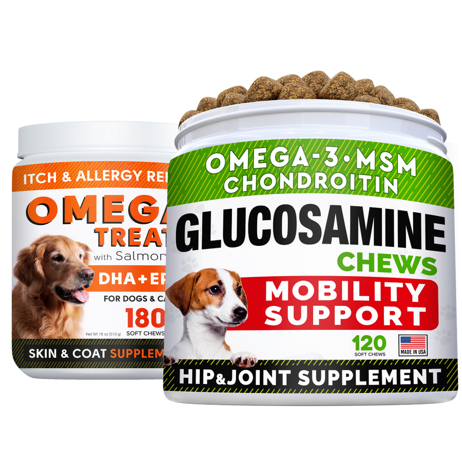 Glucosamine Fish Oil Omega 3 Treats Combo StrellaLab